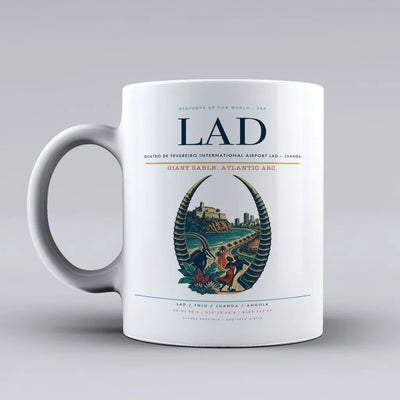de Fevereiro International Airport LAD — Luanda Mug design on white quatro