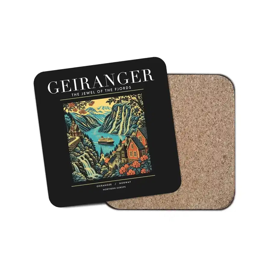 GEIRANGER - Poster - Coaster - Black