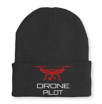 Thumbnail for Drone Pilot Embroidered aviation embroidery on soft knit fabric beanie.