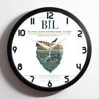 Thumbnail for Billings Logan International Airport BIL Wall-Clock Framed - White