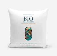 Thumbnail for Bilbao Airport (BIO) design on white pillow