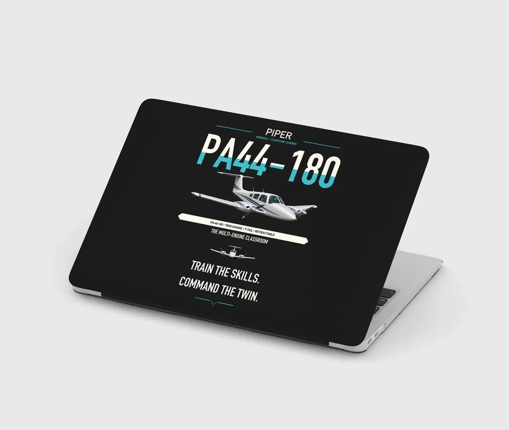 Piper PA-44-180 Seminole design on black MacBook case