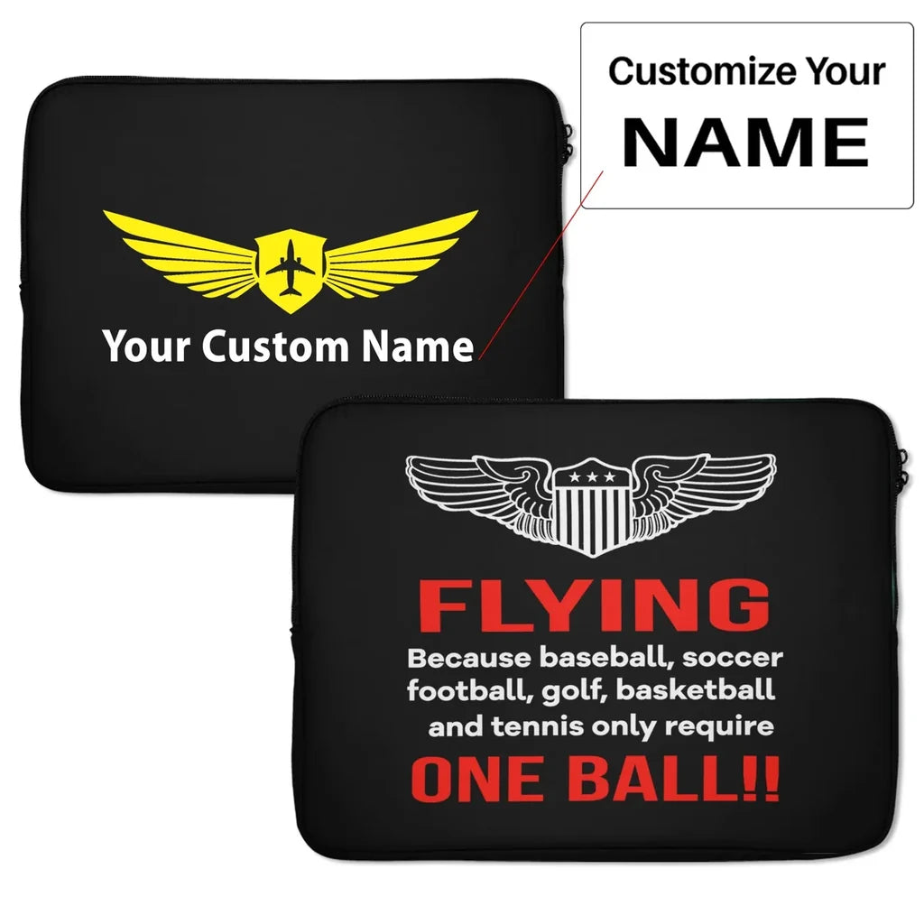 Flying One Ball Laptop & aviation themed laptop & tablet case for laptop or tablet.