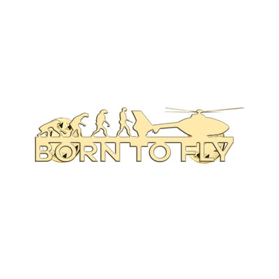 Born To Fly aviation hollow pin in polished alloy.