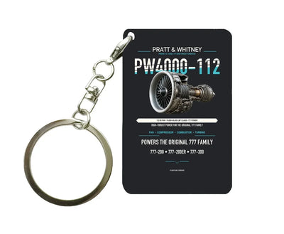 PW4000-112 Key Chain design on black key chain