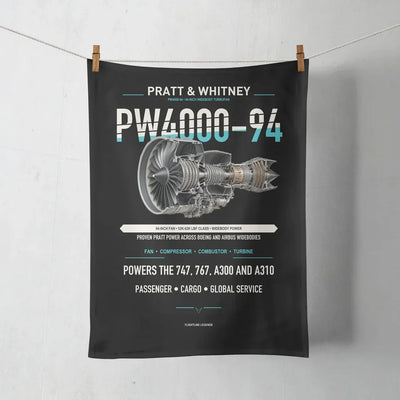 PW4000-94 design on black towel