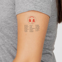 Thumbnail for Aviation Alphabet 3 aviation temporary tattoo in skin-safe adhesive paper.