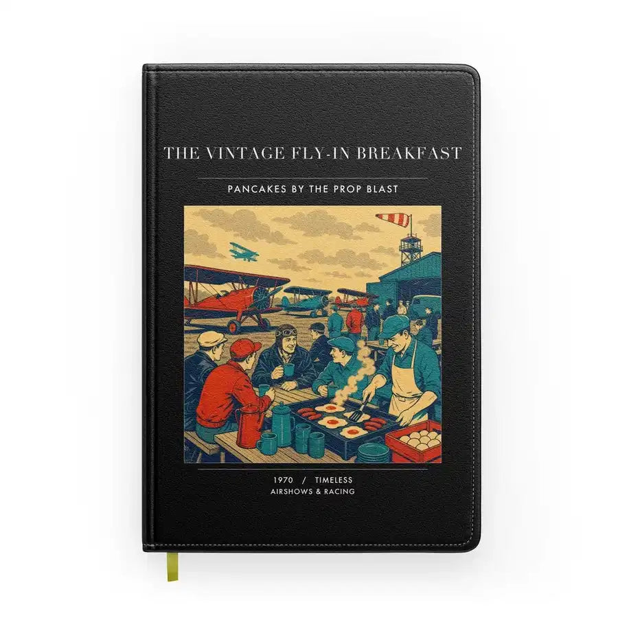 VINTAGE G4487 - The Vintage Fly-In Breakfast - Designed Notebooks design on black