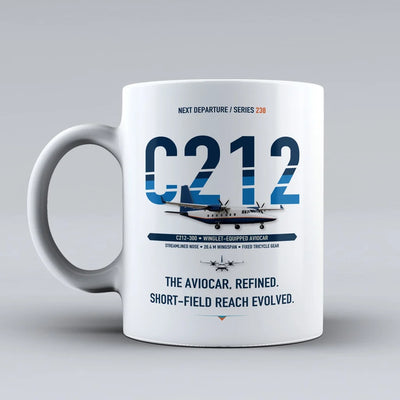 C-212-300 Aviocar Mug design on white casa