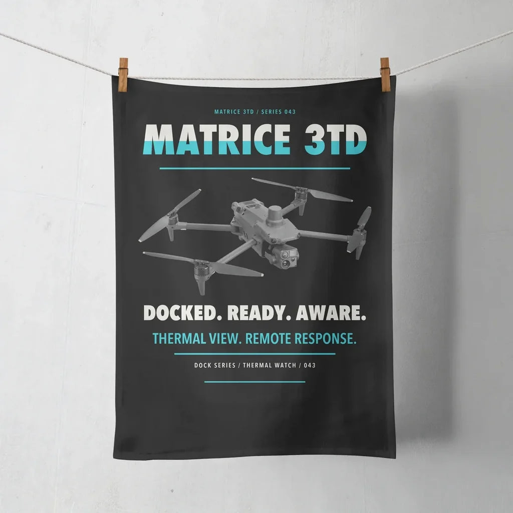 DJI Matrice 3TD design on black towel