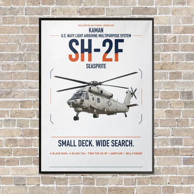 Kaman SH-2F Seasprite vertical canvas print - framed - white background