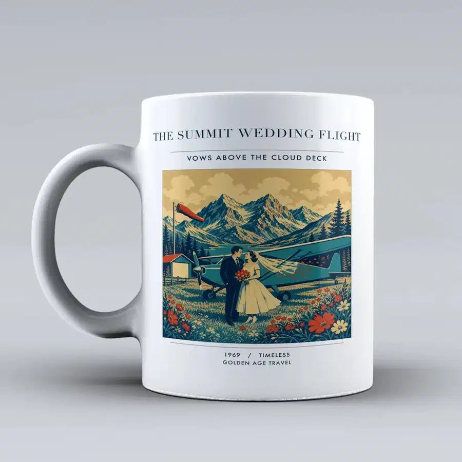 VINTAGE G4345 - The Summit Wedding Flight - Ceramic Mug design on white