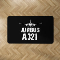 Thumbnail for Airbus A321 & Plane aviation design on durable carpet pile with non-slip backing rectangle carpet floor mat.