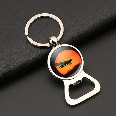 Amazing Antonov-2 With Sunset Bottle Opener aviation design on bottle-opener key chain, durable metal alloy with built-in ope.