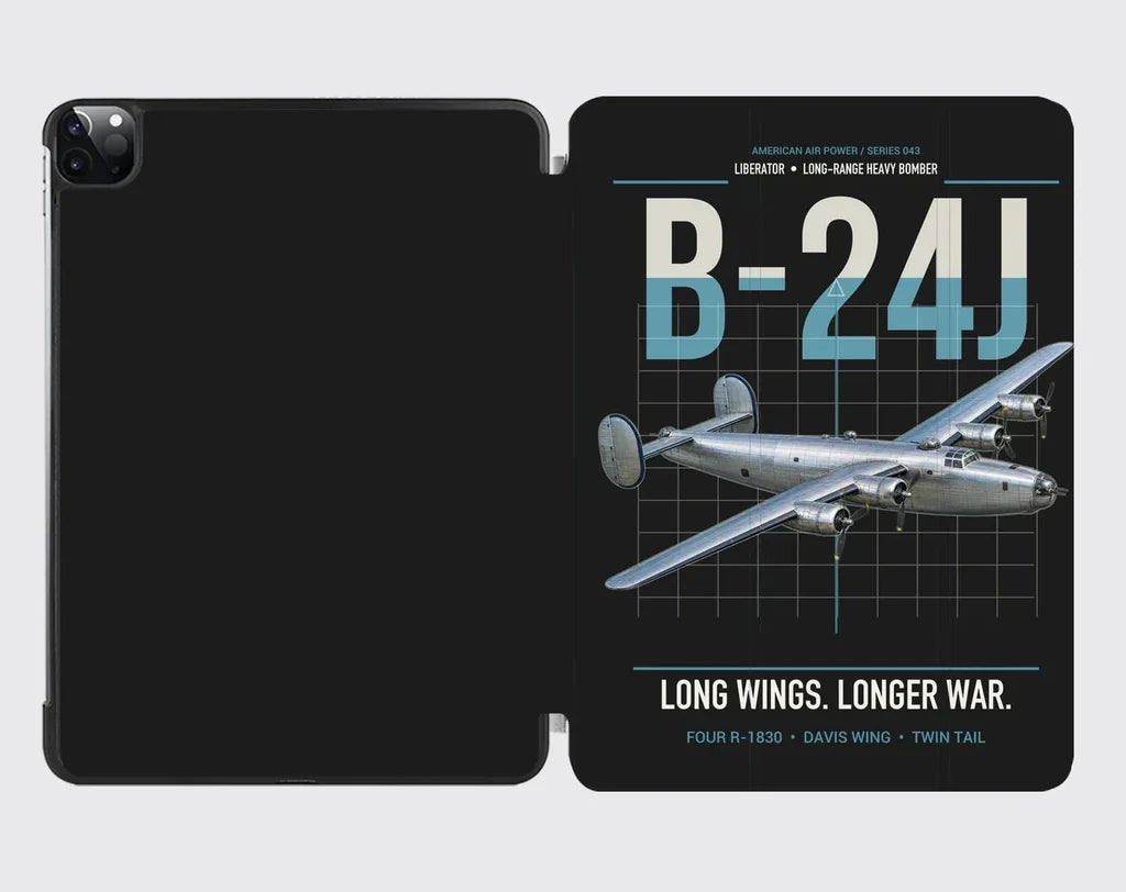 B-24J Liberator design on black ipad tablet case