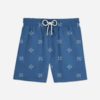 Thumbnail for Nice Airplanes aviation print swim trunks, quick-dry polyester.
