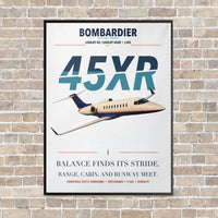 Thumbnail for Bombardier Learjet 45XR vertical canvas print - framed - white background