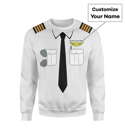 Customizable Pilot Uniform (Badge 4) 3D Sweatshirts aviation design on crisp poplin cotton pilot uniform clothing.