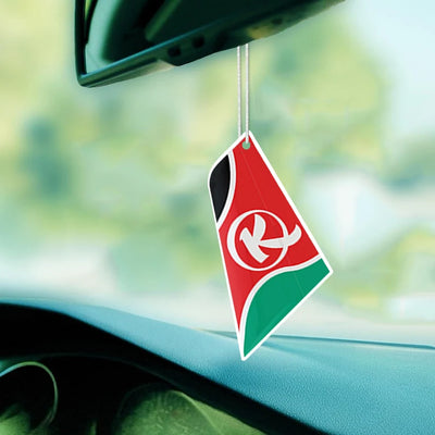 Kenya Airways Car aviation design on scented aviation-themed paper car air freshener.