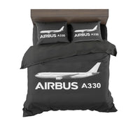 Thumbnail for The Airbus A330 aviation design on soft cotton blend bedding set.