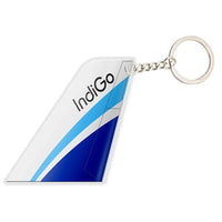 Thumbnail for IndiGo Airlines aviation aircraft-tail key chain, acrylic body, metal ring.