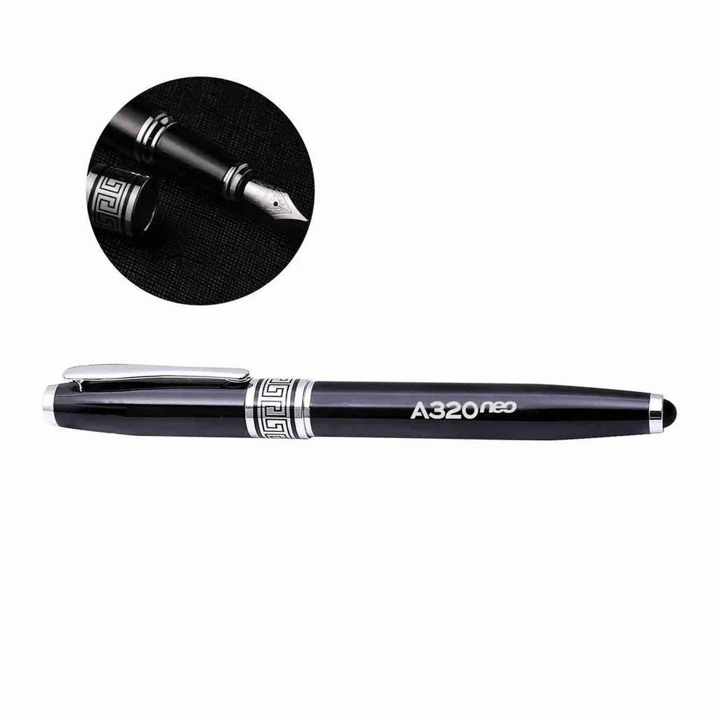 A320neo & Text rollerball pen - black