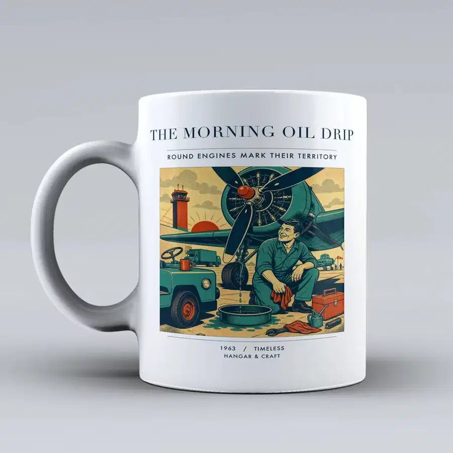 VINTAGE G4266 - The Morning Oil Drip - Ceramic Mug design on white