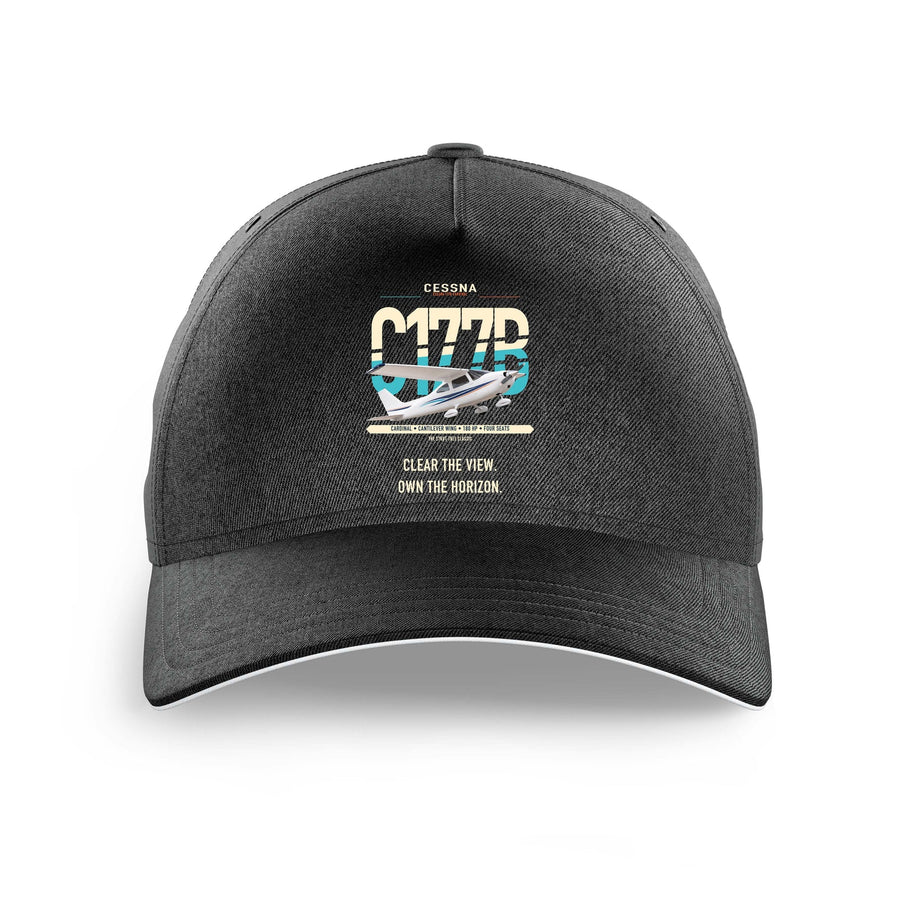 Cessna 177B Cardinal design on black printed hat