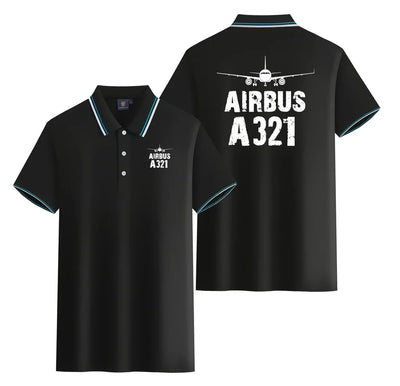 Airbus A321 & Plane Stylish Polo T-Shirts (Double-Side) aviation design printed on soft cotton stylish double-side polo.