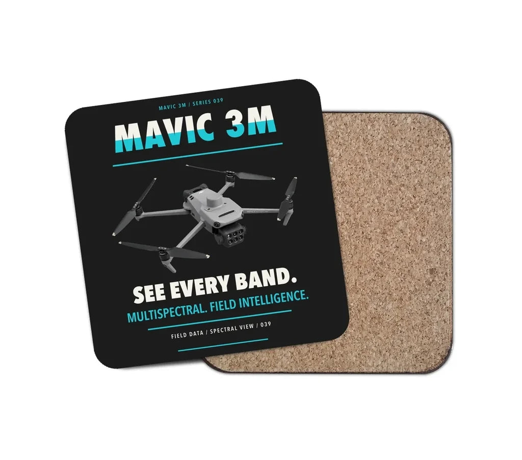DJI Mavic 3 Multispectral design on black 1 piece coaster