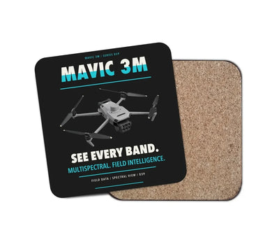 DJI Mavic 3 Multispectral design on black 1 piece coaster