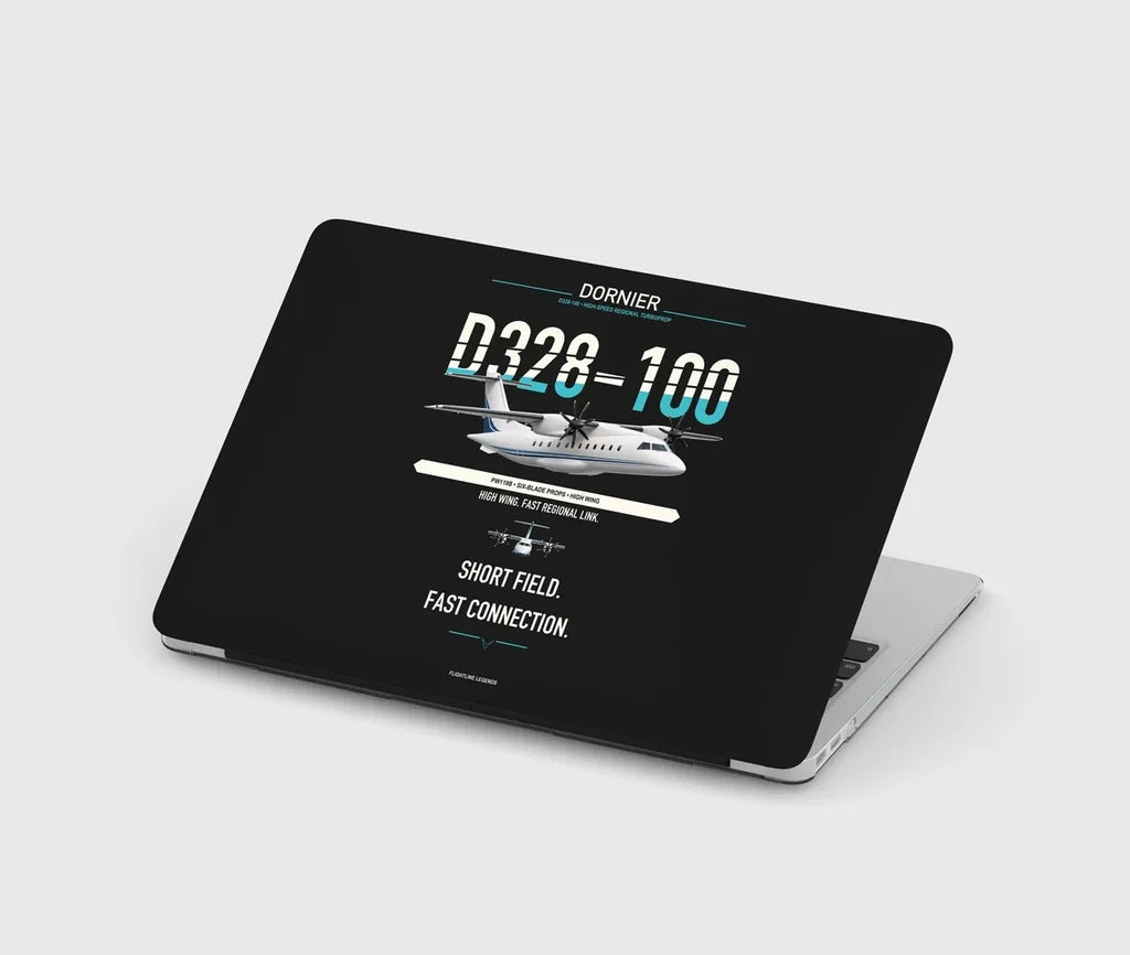 Dornier D328-100 design on black MacBook case