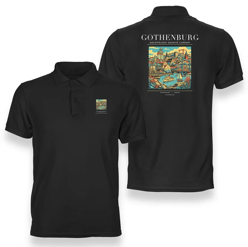 GOTHENBURG - Poster - Double-Side Polo - Black
