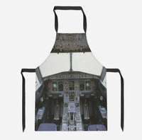 Thumbnail for Airbus A320 Cockpit (Wide) aviation design on durable cotton blend kitchen apron.