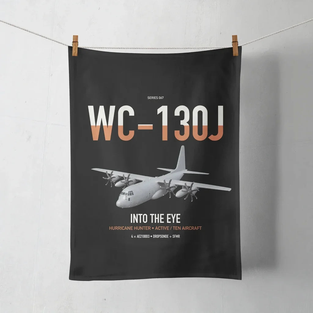 WC-130J Hurricane Hunter design on black towel