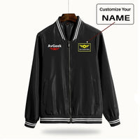 Thumbnail for Avgeek aviation design printed on lightweight shell with windproof finish thin spring jacket.