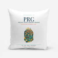 Thumbnail for Václav Havel Airport Prague (PRG) design on white pillow