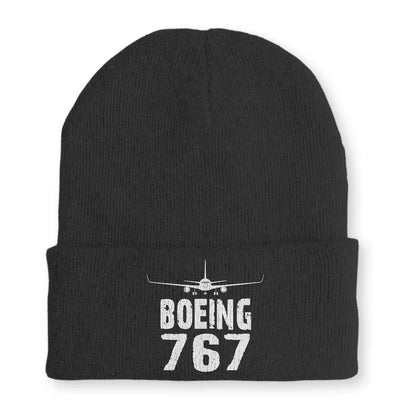 Boeing 767 & Plane Embroidered aviation embroidery on soft knit fabric beanie.