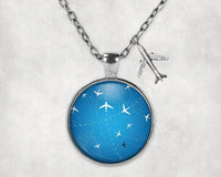 Thumbnail for Travelling with Aircraft aviation necklace, stainless steel body with engraved detail.