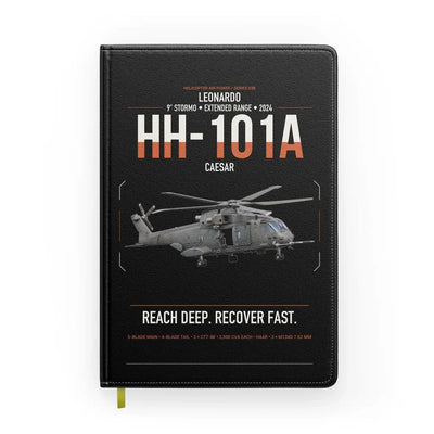 Leonardo HH-101A Caesar design on black notebook