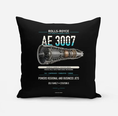 AE 3007 design on black pillow