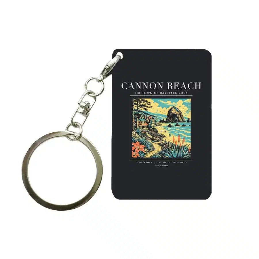 CANNON BEACH - Poster - Key Chain - Black