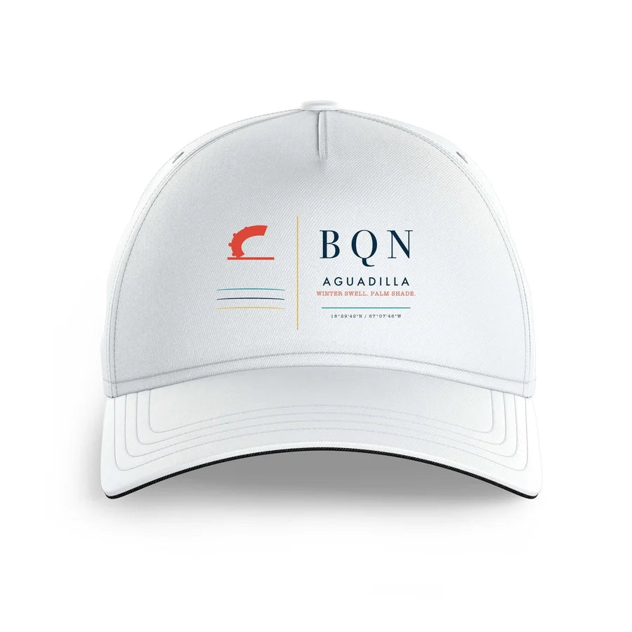 Rafael Hernández Airport BQN — Aguadilla (BQN) design on white printed hat