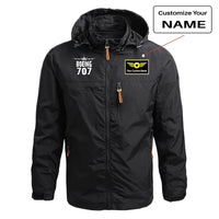 Thumbnail for Boeing 707 & Plane aviation design printed on lightweight shell with slim fit stylish thin jacket.