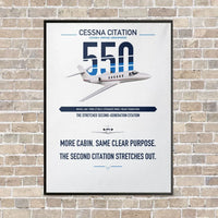 Thumbnail for Cessna Citation 550 - Citation II vertical canvas print - framed - white background