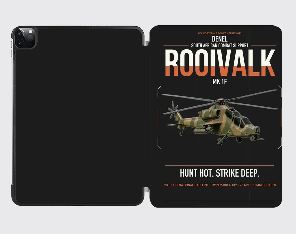 Denel Rooivalk Mk 1F design on black ipad tablet case