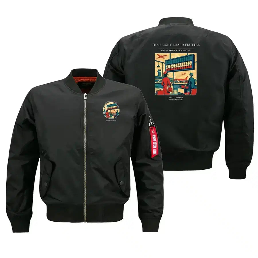 VINTAGE G4302 - The Flight Board Flutter - Bomber Jacket design on black