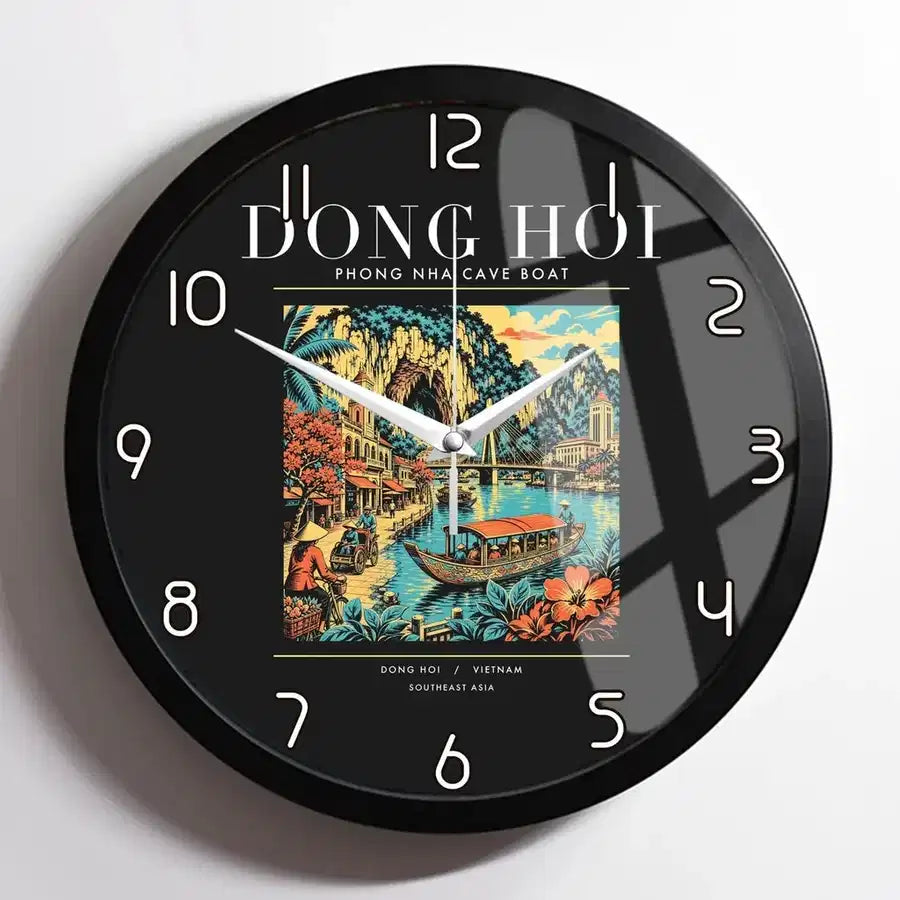 DONG HOI - Poster - Wall Clock Framed - Black