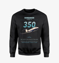 Thumbnail for Bombardier Challenger 350 design on black sweatshirt