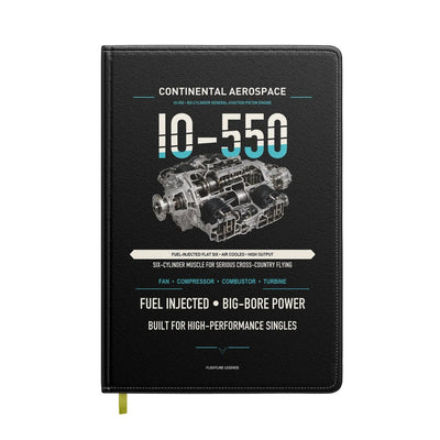 IO-550 design on black notebook